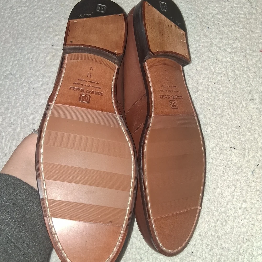 New Vintage Bruno Magli Keene  Brown Leather Slip-On Loafers